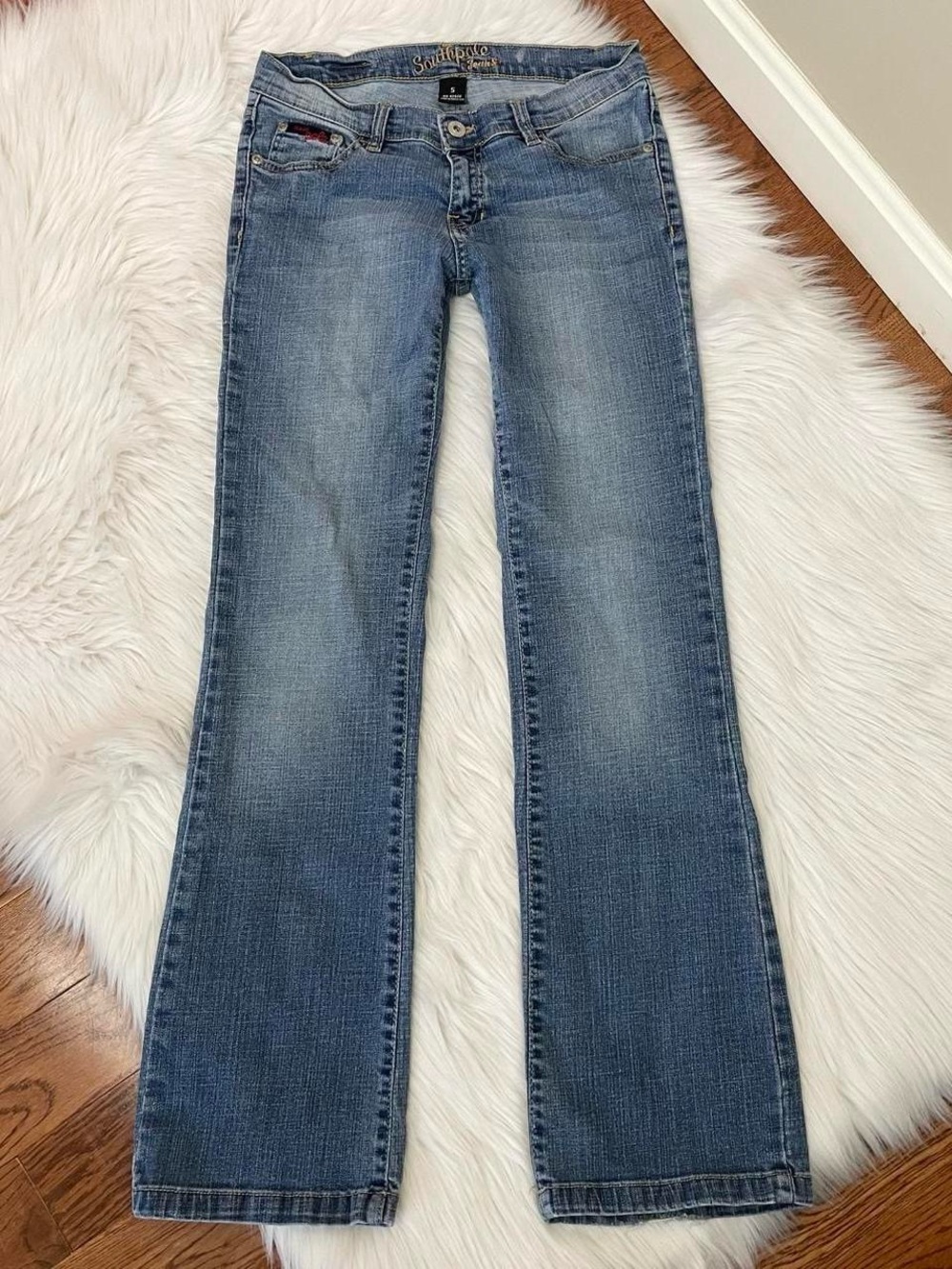 South Pole Medium Wash Bootcut Jeans in Blue